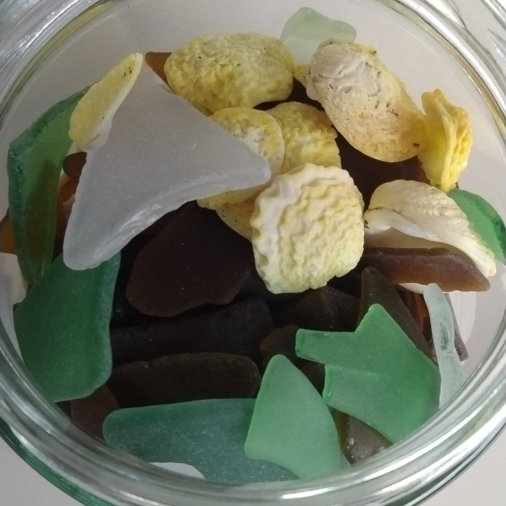 Sea Glass With Yellow Shell Collection - Picture 6 of 10